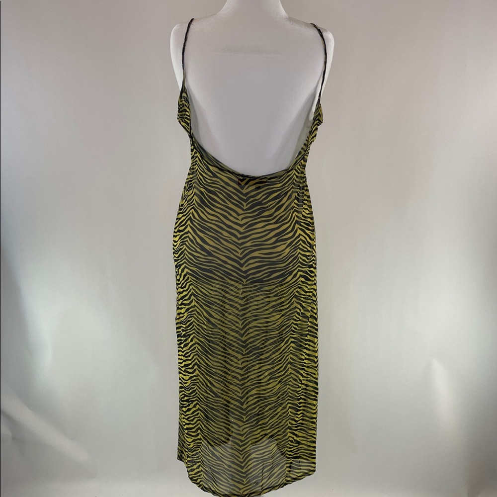 Yellow Zebra Mesh Swim Coverup, XL - Picture 5 of 9